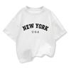 Unisex Retro New York USA Letter Print Short Sleeve Tees Classic City Vintage Graphic Casual Streetwear Daily Basic Summer Top