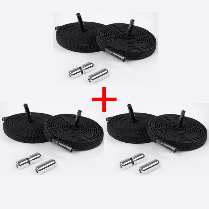 1Pair/3Pair 0.6 Cm Flat Elastic Shoelace Metal Buckle Shoelaces for Sneakers Kids and Adults Quick-Release Laces