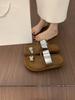Retro niche casual thick-soled set of toe slippers for women's summer wear, not tired feet French fashionable beach cool slippers