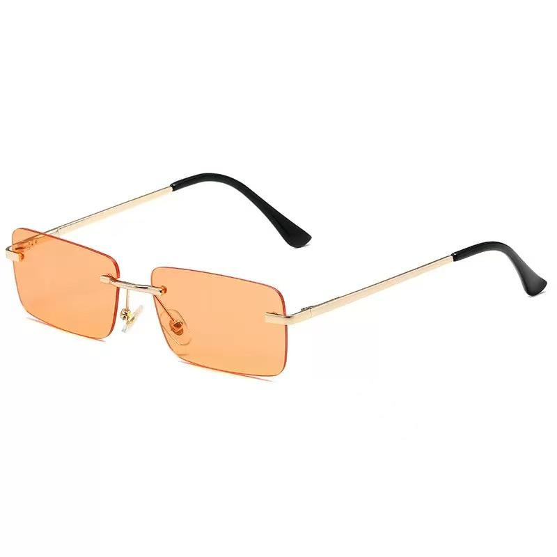 

Trendy European & American Rimless Square Sunglasses with Ocean Lens: High-End Street Style Glasses