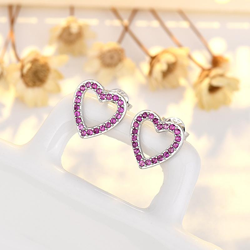 925 Sterling Silver Cross Stud Earrings For Women High Quality Exquisite Student Girlfriend Jewelry Accessories Heart GiftGood product