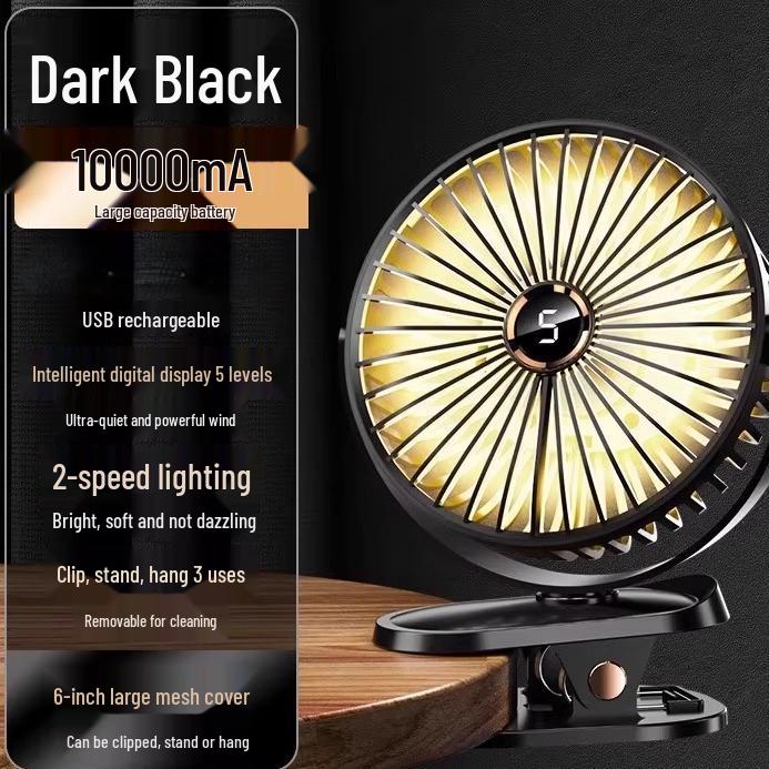 Compact Clip-On USB Rechargeable Fan: Quiet and Portable for Office, Dorm, Stroller, or Bed Use