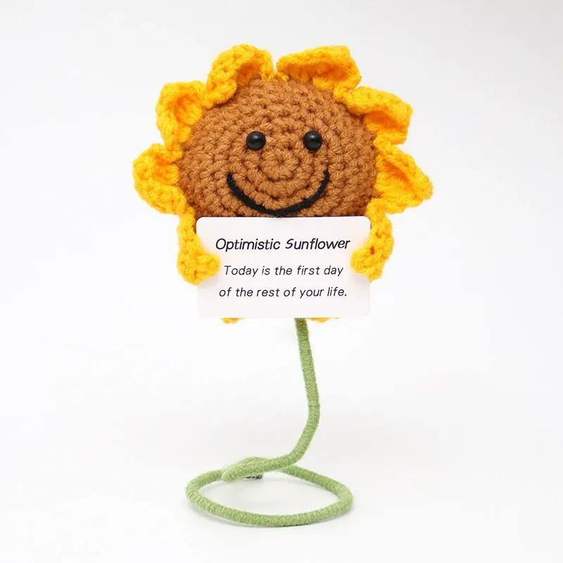 Mini Positive Potato Funny Avocado Duck Cute Knitted Crochet Doll with Card for Women Men Mom Dad Friend Birthday Cheer Up Gifts