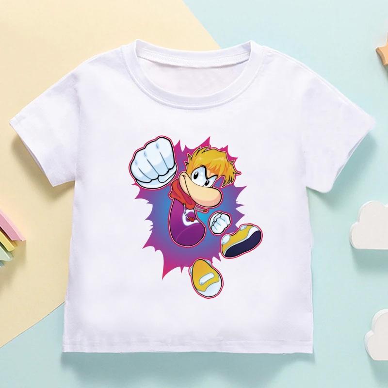 Rayman Legends Adventures Game Print Cartoon Kids T shirt Girls Summer Tops Baby Boys Clothes Children Short Sleeve