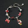Disney Pendant Beaded Bracelet Featuring Mickey and Minnie Patterns Silver Color Pendant Accessory Classic Design Gift Item