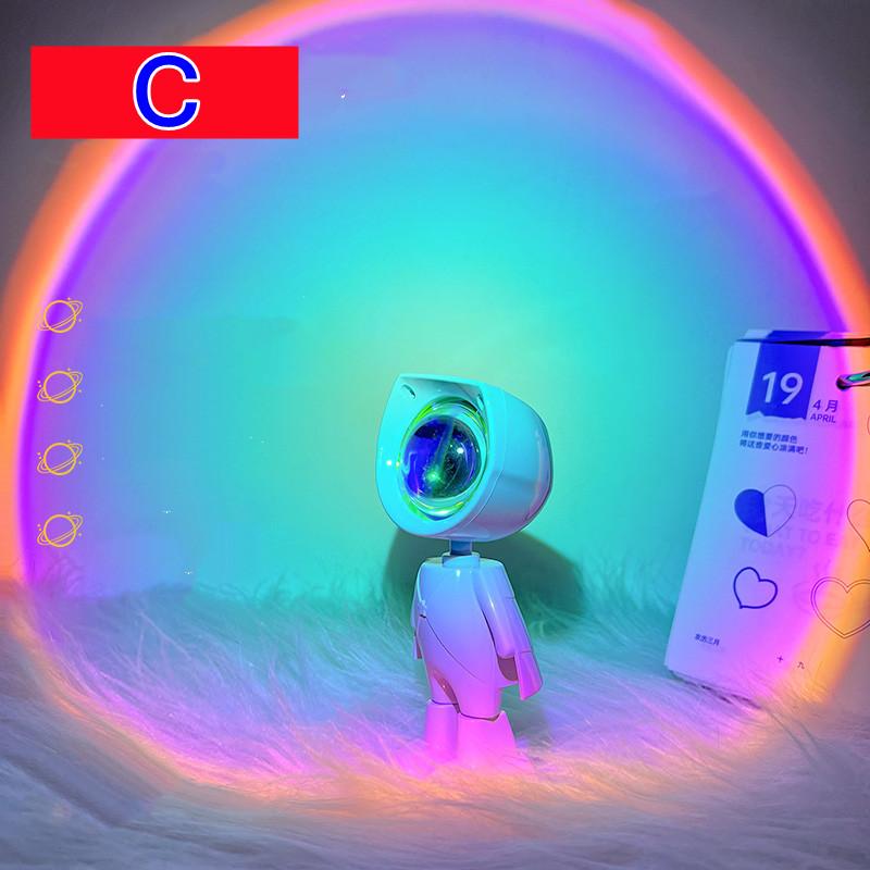 RnnTuu  Sunset Lamp LED Rainbow Neon Night Light Projector Photography Wall Atmosphere Lighting for Bedroom Home Room Decor Gift