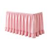 Table Skirt with Hook and Loop Fastening, Plaid Ruffle Design for Wedding Party Hotel Decoration