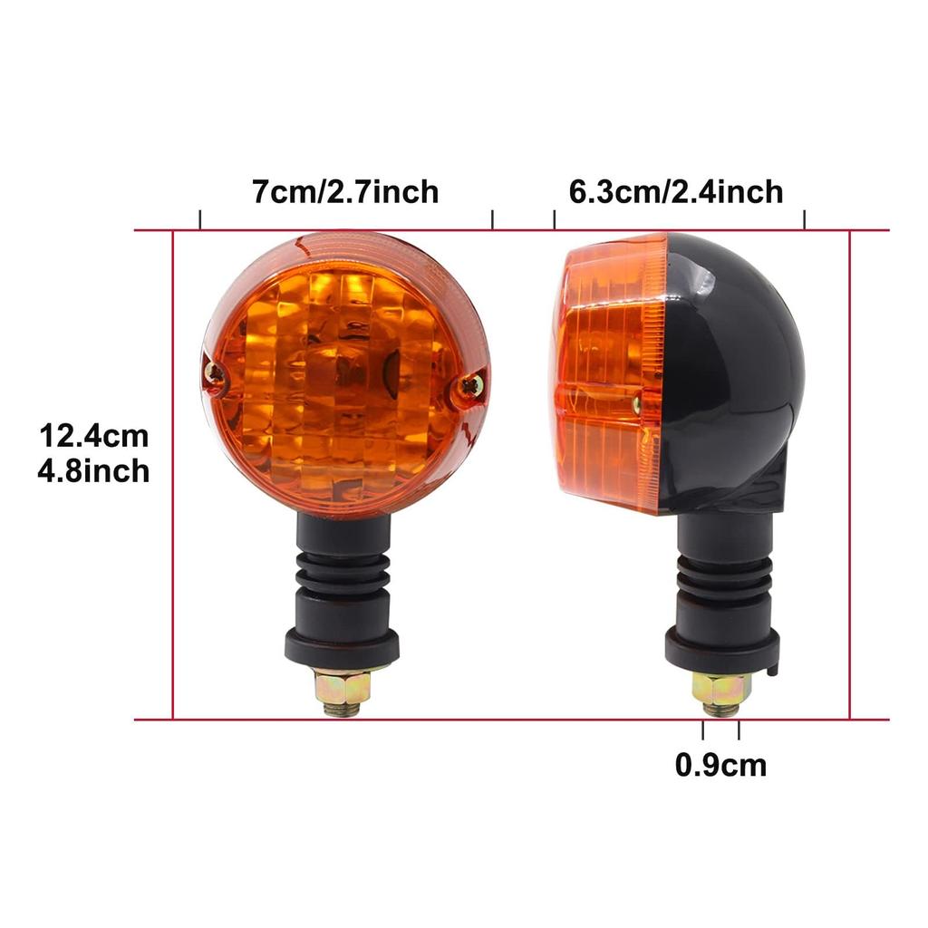 Aoling Turn Signal Motorcycle Turn Signal Bike Direction Indicator Black Body Amber Lens
