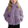 Children's Fashion Fleece-Lined Boys' & Girls' Autumn/Winter Lightweight Warm Solid-Color Coat