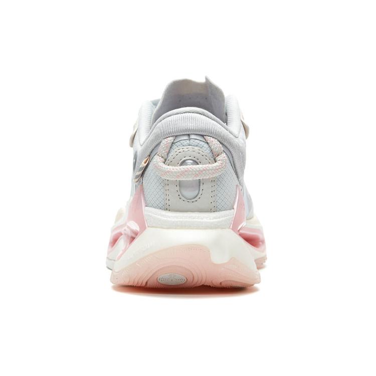 New LiNing Exceed Infinity Running Shoes Women's Low Top White/Grey/Powder AGLR084-8