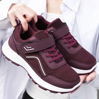 Dames schoenen zomer paar wandelschoenen ademende sportschoenen mesh casual schoenen klittenband moeder veelzijdig enkele schoenen