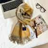 Xiaohongshu Popular Cherry Red New Year'S Red 100% Wool British Versatile Scarf Women'S And Men'S Cashmere Warm Scarf