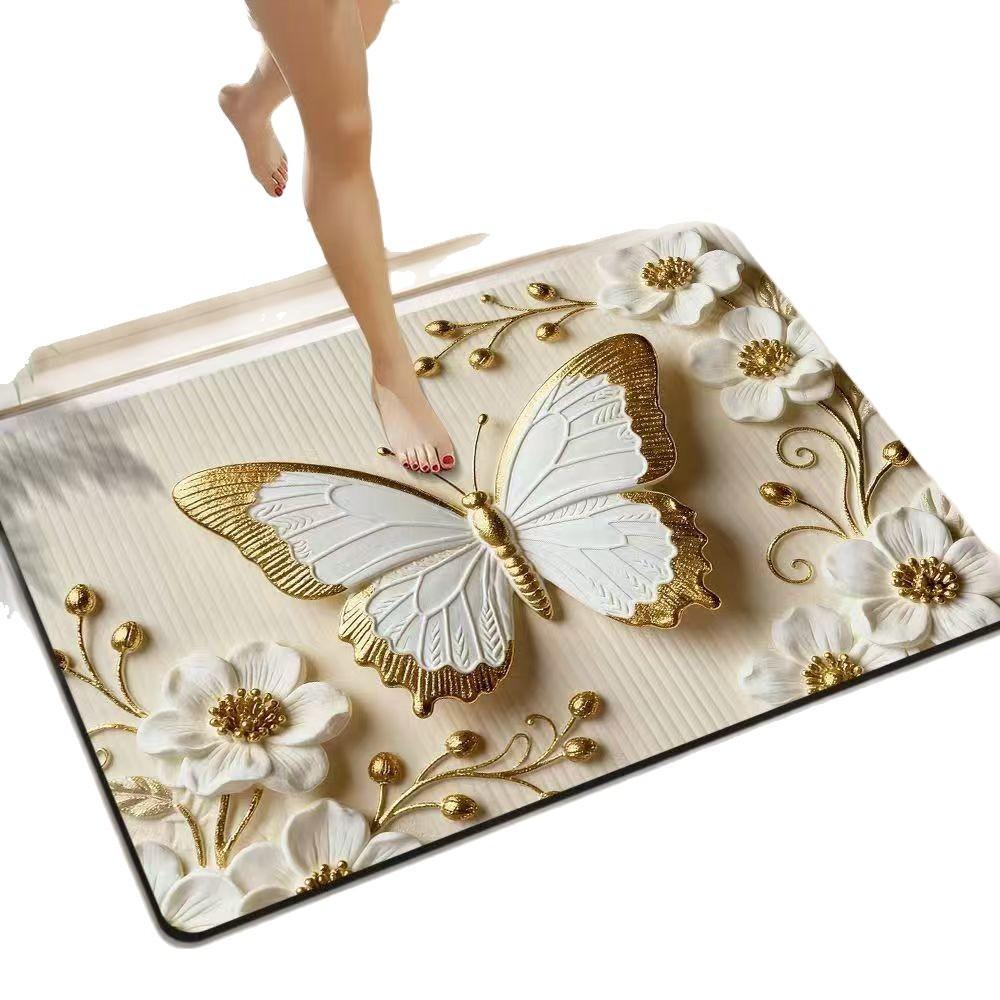 3D visual bathroom floor mat household diatom mud floor mat water-absorbing quick-drying non-slip mat Tianjin carpet