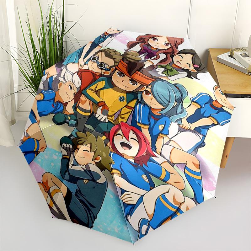 

1pc Captain Tsubasa Outdoor Umbrella - Automatic Opening/Closing, Portable 3-Fold Design with 8-Rib Iron Frame - Perfect Gift for Fans, Travelers, Dai
