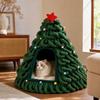 Christmas Tree Bed for Cats, Enclosed House for Indoor, Pet Furniture