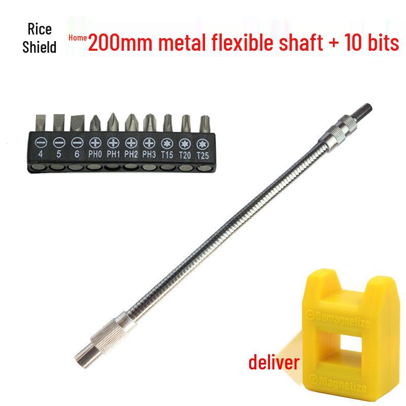 Universal Right Angle Flexible Screwdriver Attachment with Electric Drill Connection