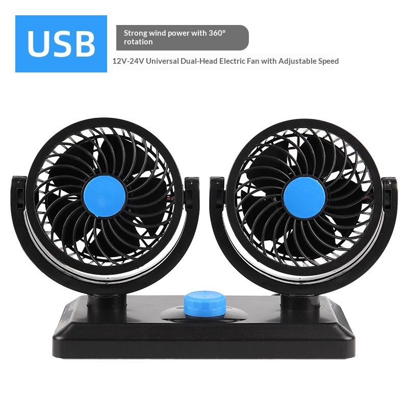Professional Dual Fans 360 Rotation Multi Angle Cooling Fan For Sedan RV Truck Boat Vehicles Camping Office Desk Use Accessory