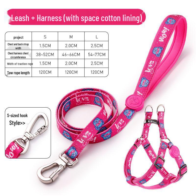 Compact Adjustable Dog Harness and Leash: Durable, Comfortable, Polyester, Convenient for Walking