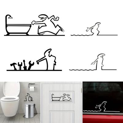 1PC Line Art Wall Sticker Minimalist Self-Adhesive Waterproof Decal For Walls, Doors, Glass, Cars Home And Car Decoration