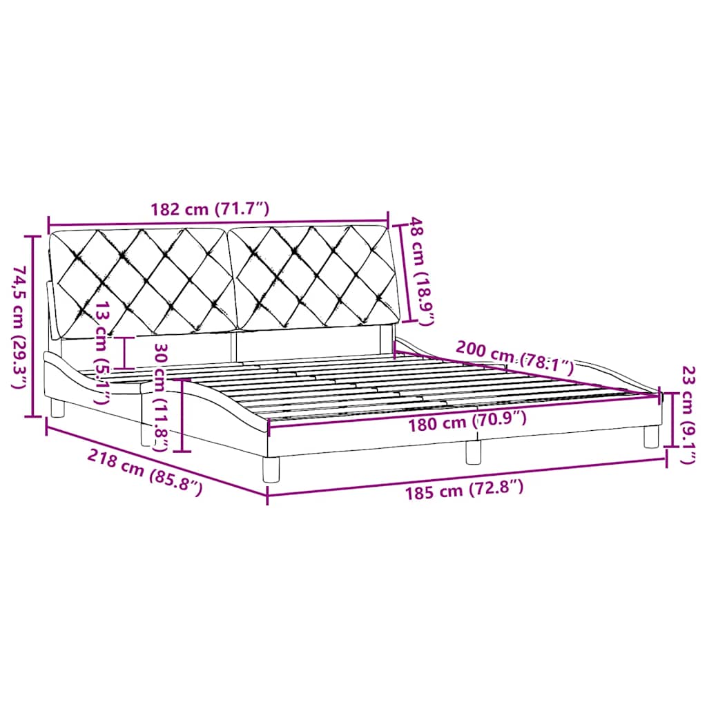 Bed Frame without Mattress Light Grey 180x200 cm Fabric