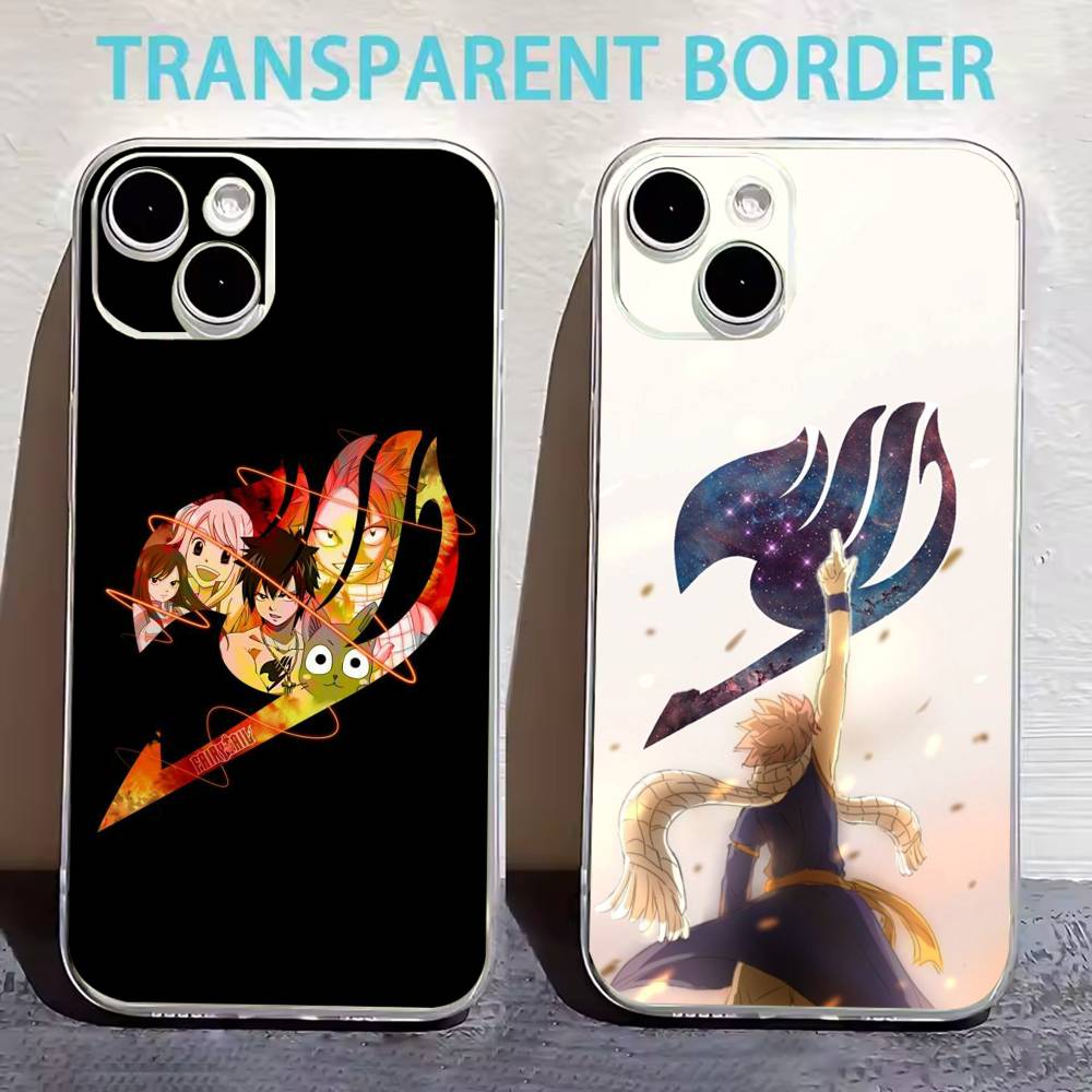Anime F-Fairys LOGO T-Tail Phone Case For iPhone17,16,15,14,13,12,11 Plus,Pro Max Soft Transparent Cover