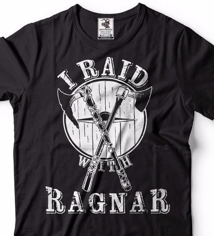 Viking T-T-shirt Viking Warrior I Raid With Ragnar Viking Tee T-shirt 3XL