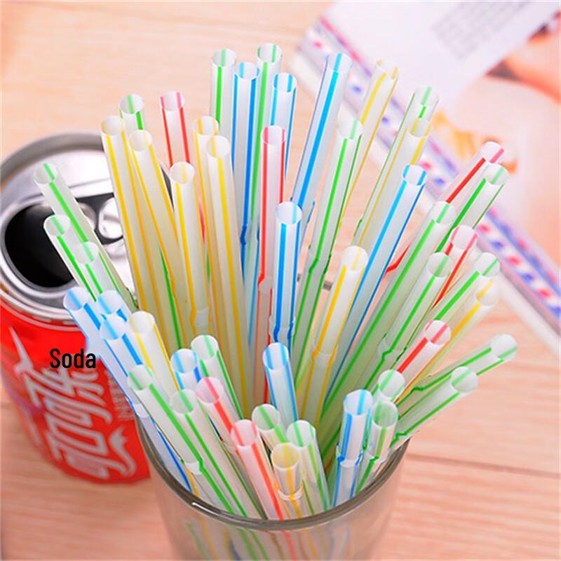 Colorful Bent Disposable Plastic Straws