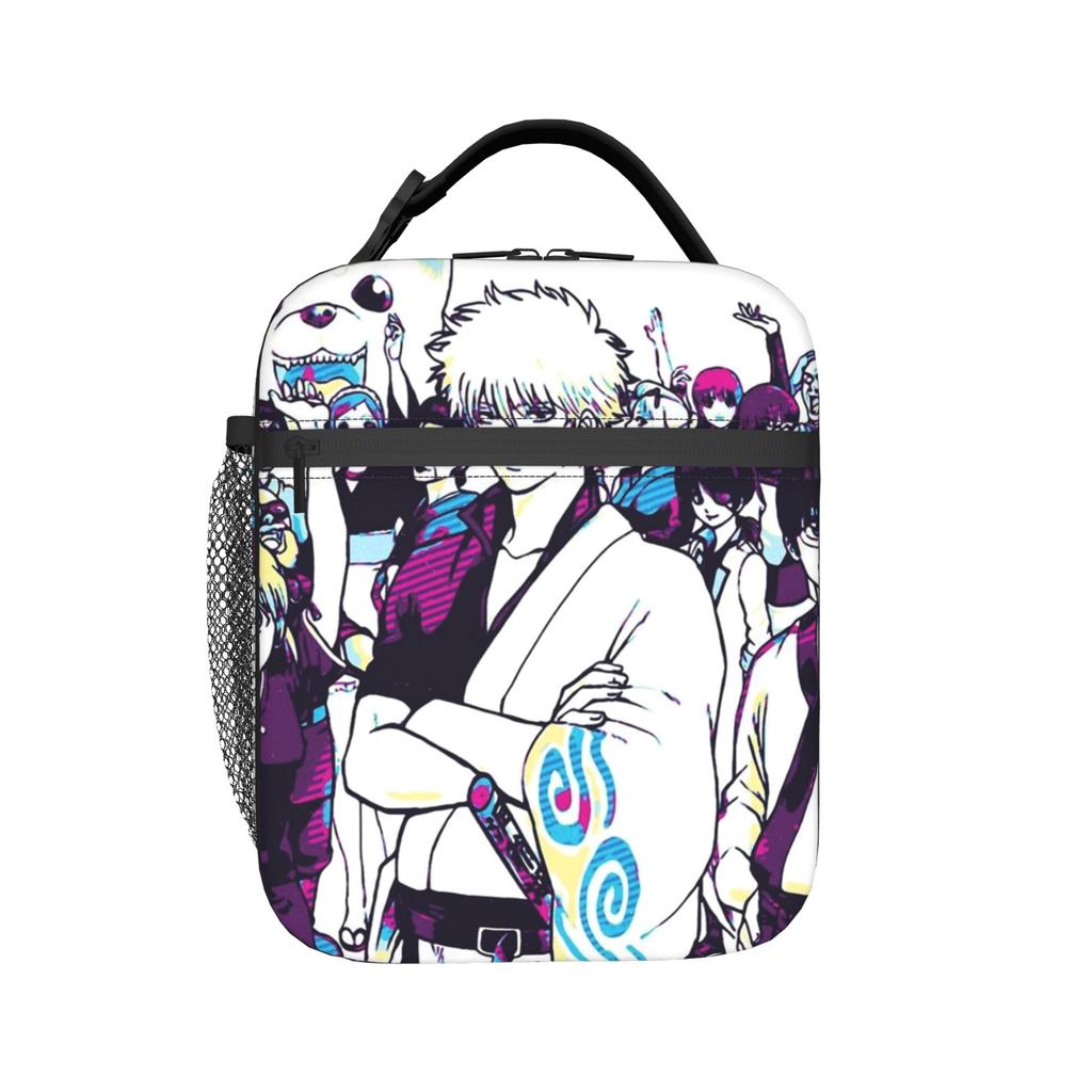 Gintama Anime GINTOKI Insulated Lunch Bag Thermal Bag Reusable,Lunch Container Large Tote Lunch Box for Men Women Beach Travel