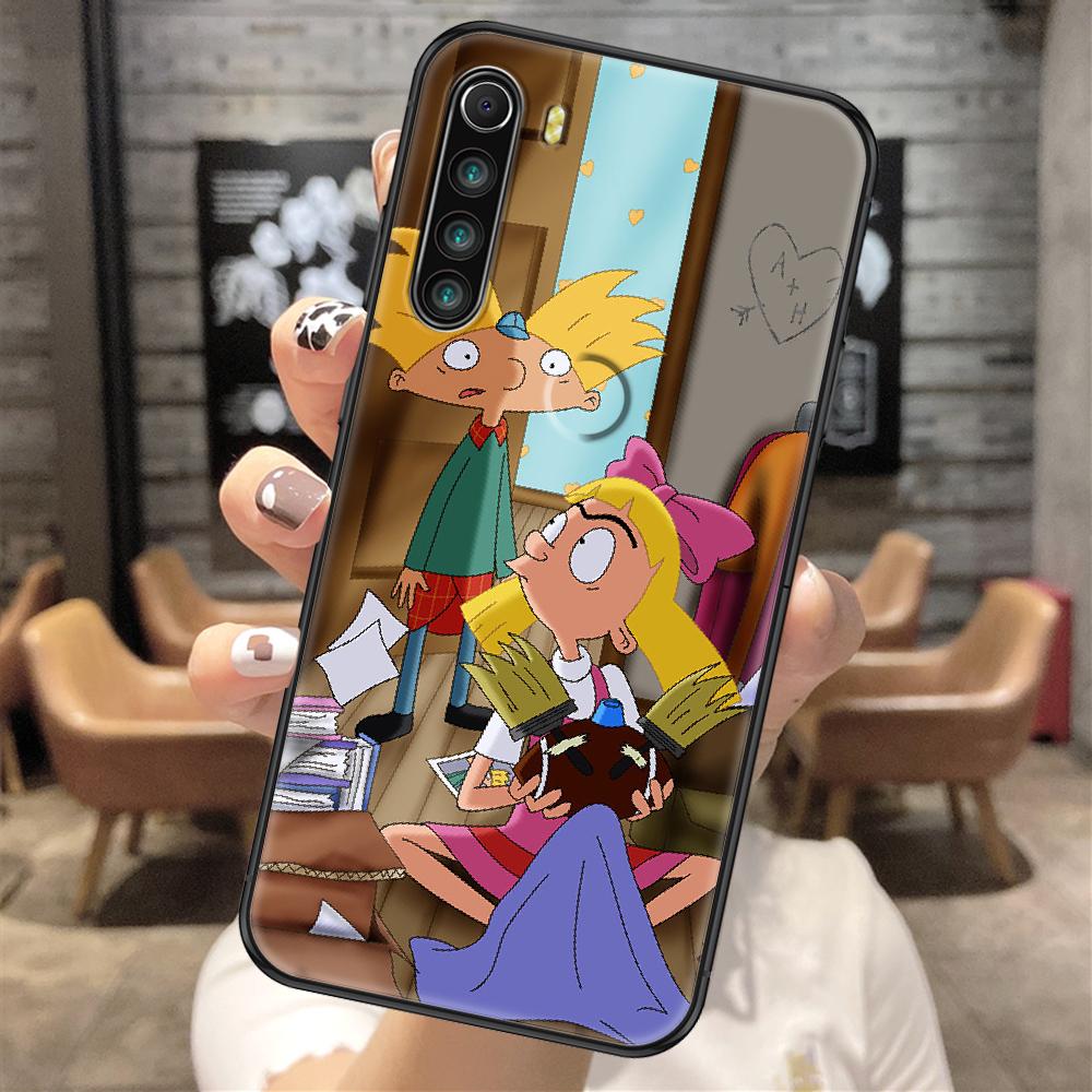 Cartoon Hey Arnold Phone Case For Xiaomi Redmi Note 7 8 9 10 7A 8T 9A 9T 9S 10S Pro black luxury funda soft cover tpu Etui