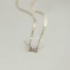 Hot Sale S925 Sterling Silver Bow Necklace with 14k Gold Heart-Shaped Pendant - Light Luxury Ins Style.