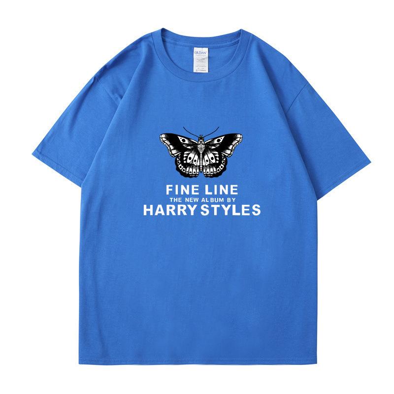 Harry Styles Women's Butterfly Printed T-shirt Summer Fashion Cotton Casual Top Women's Y2K Retro Street T-shirt Clothing