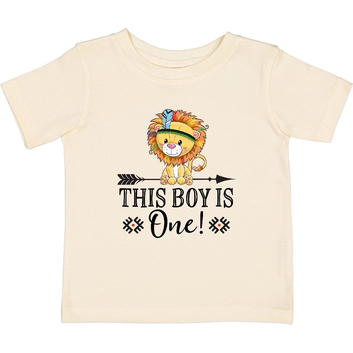 

Inktastic 1st Birthday Party Tribal Lion Boys Baby kids boys T-Shirt 1 Year Old Arrow Tees 100