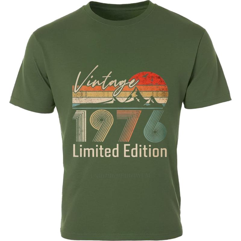 men brand tshirt Vintage summer Teenagers t shirt Vintage 1976 Limited Edition Mountain Sunset Short Sleeve Adult Oneck tops