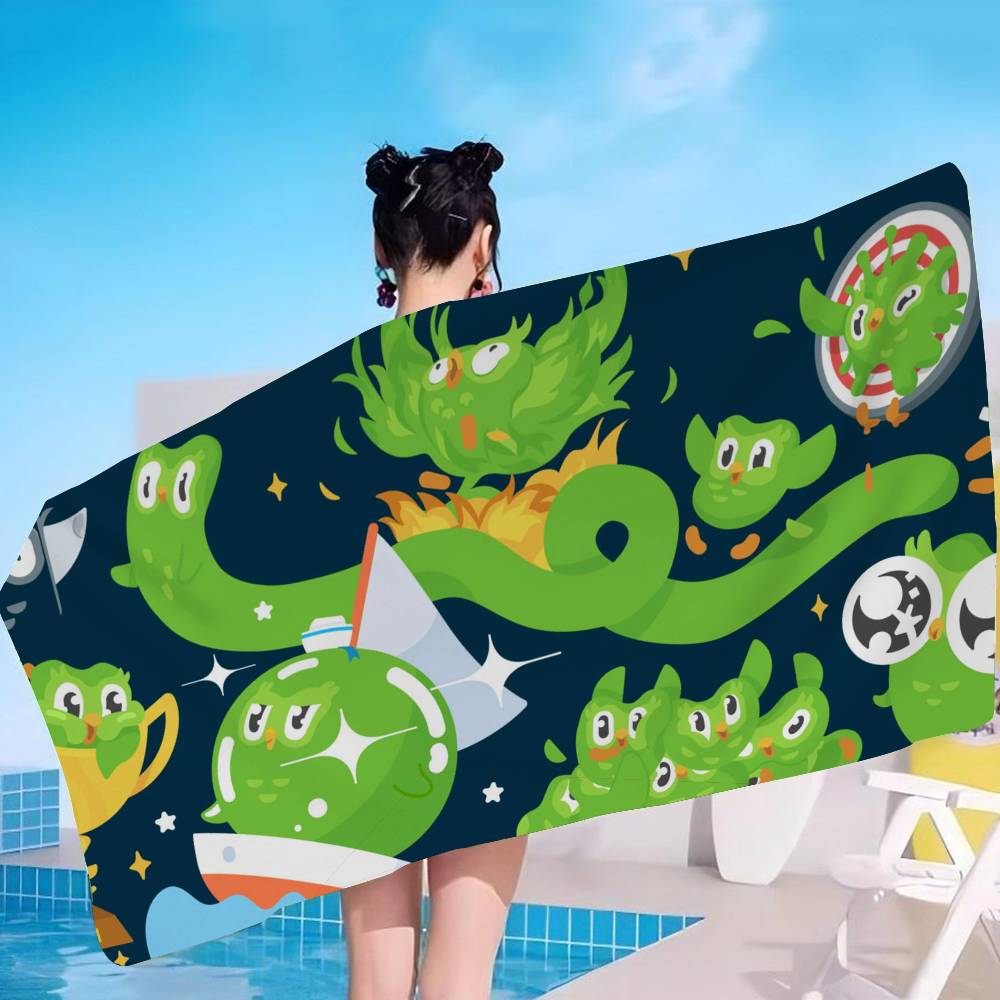 Funnyt D-Duolingo Microfiber Printed Beach Towel Mountain Climbing Yoga Beach Swimming Running Absorbent Soft Towel