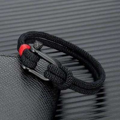 Männer Doppel Strang Armband Frauen Schäkel Seil Armbänder Outdoor Survival Armreif