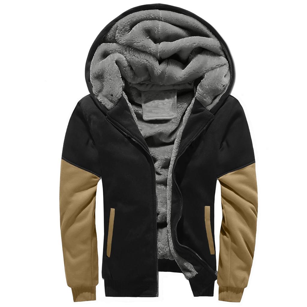 Men's Pullover Winter Workout Fleece Hoodie Jackets Full Zip Wool Warm Thick Coats