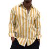 Striped Casual Lapel Cardigan Loose Casual Shirt Vintage Men's Shirt