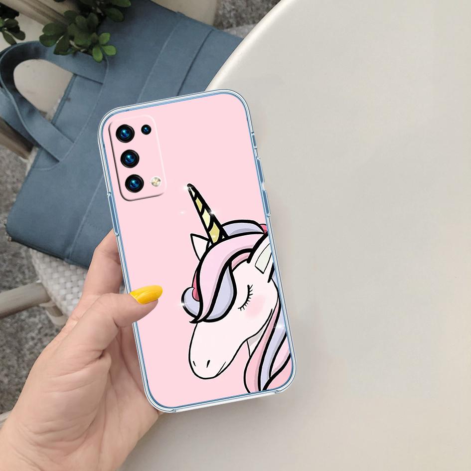 CJ103 Unicorn Cute Soft Shell Transparent Phone Case for Motorola Moto G7 G8 G9 G84 G85 G73 G24 G15 Z2 Play Power Plus