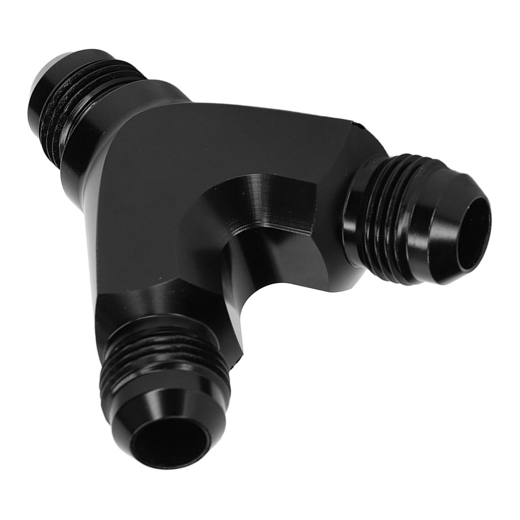 Schwarz Eloxierter 3-Wege Y-Block Fitting Adapter Aluminium Autozubehör 8AN Außengewinde auf 2X AN8 8AN Außengewinde