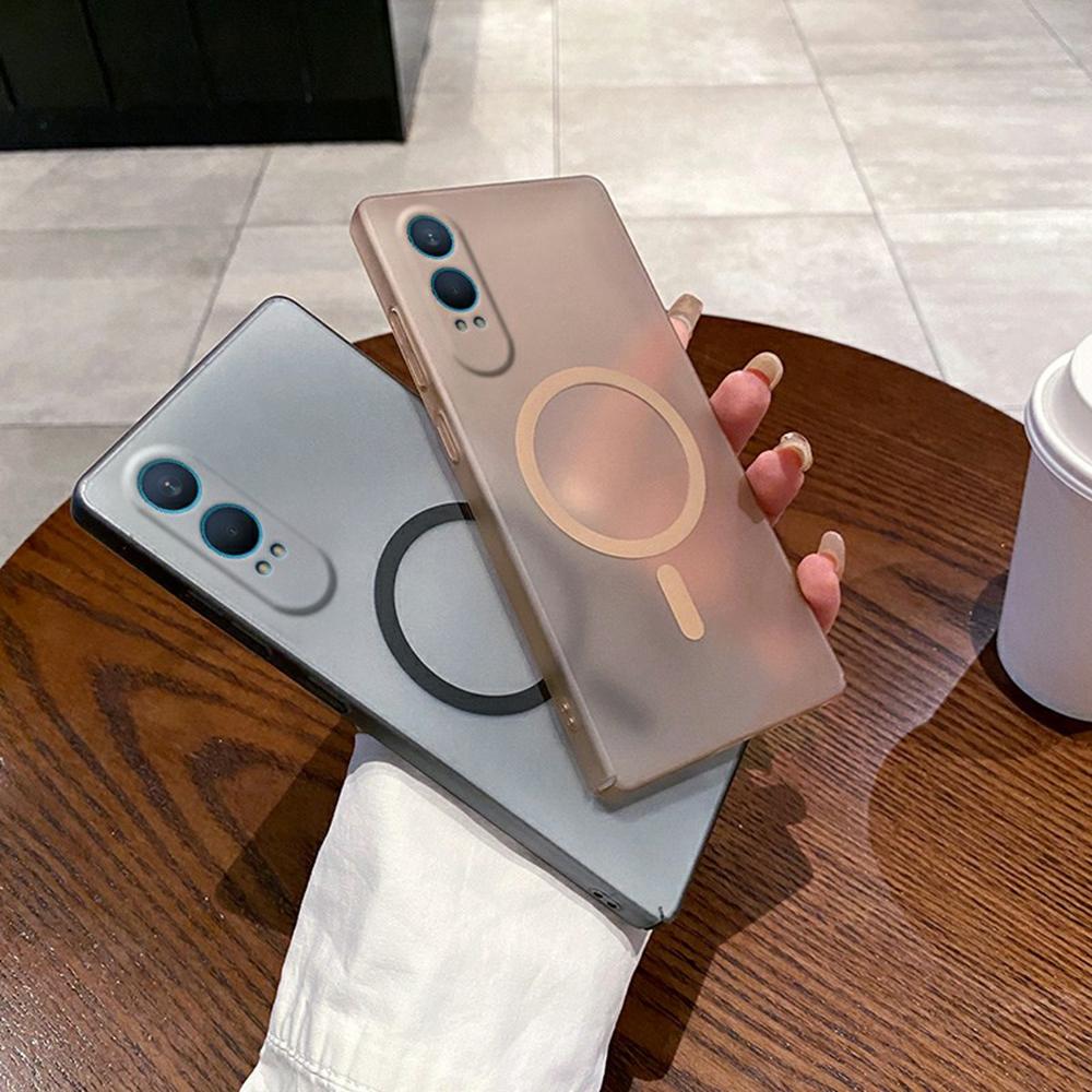 

For OnePlus Nord CE4 Lite 5G Magnetic Case Compatible with MagSafe Frosted PC Phone Cover with Camera Lens Protector Blue