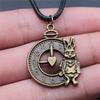 Animal Black Leather Necklace Elephant Wolf Dragon Horse Gecko Lizard Pendant Necklace For Women Men Boy Girls