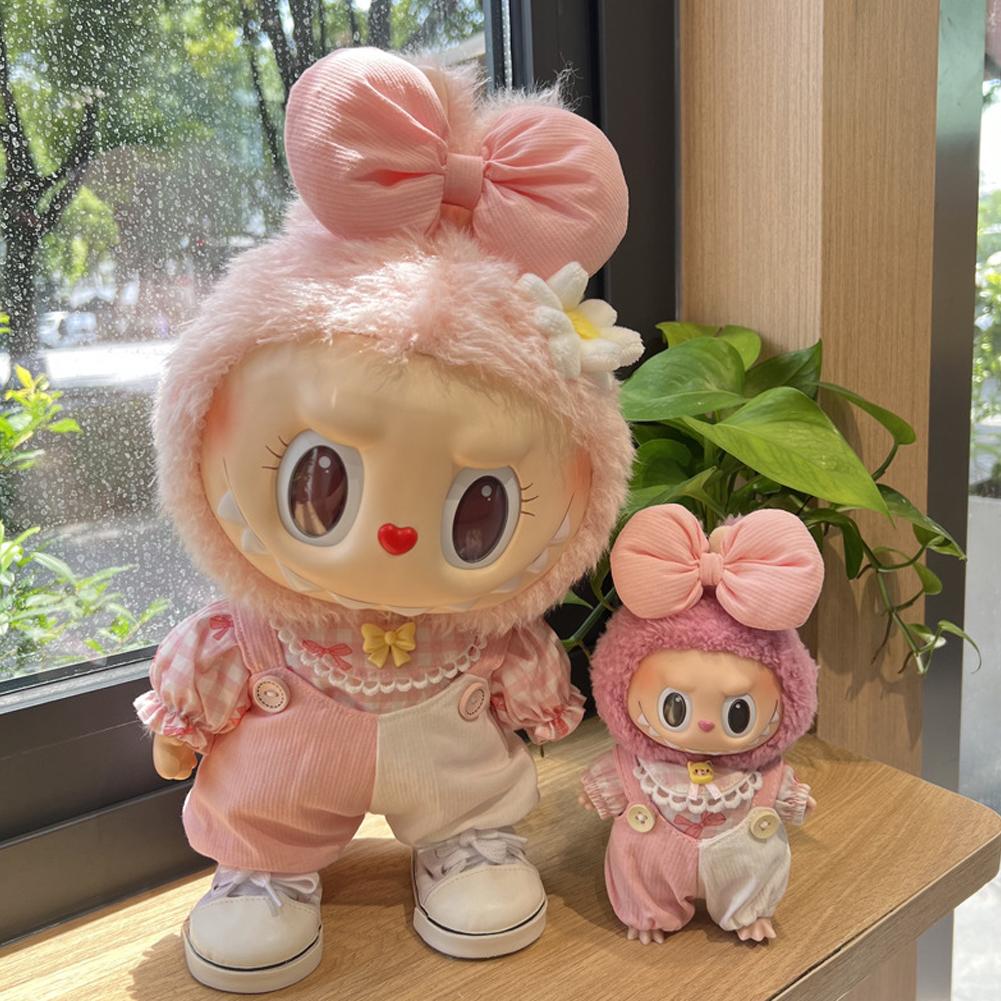 For 17cm/38cm Labubu Doll Clothes Fashion Clothes Shirts Overalls Doll Clothes Color Match Dolls Accessories Cute Decoration Little Clothes