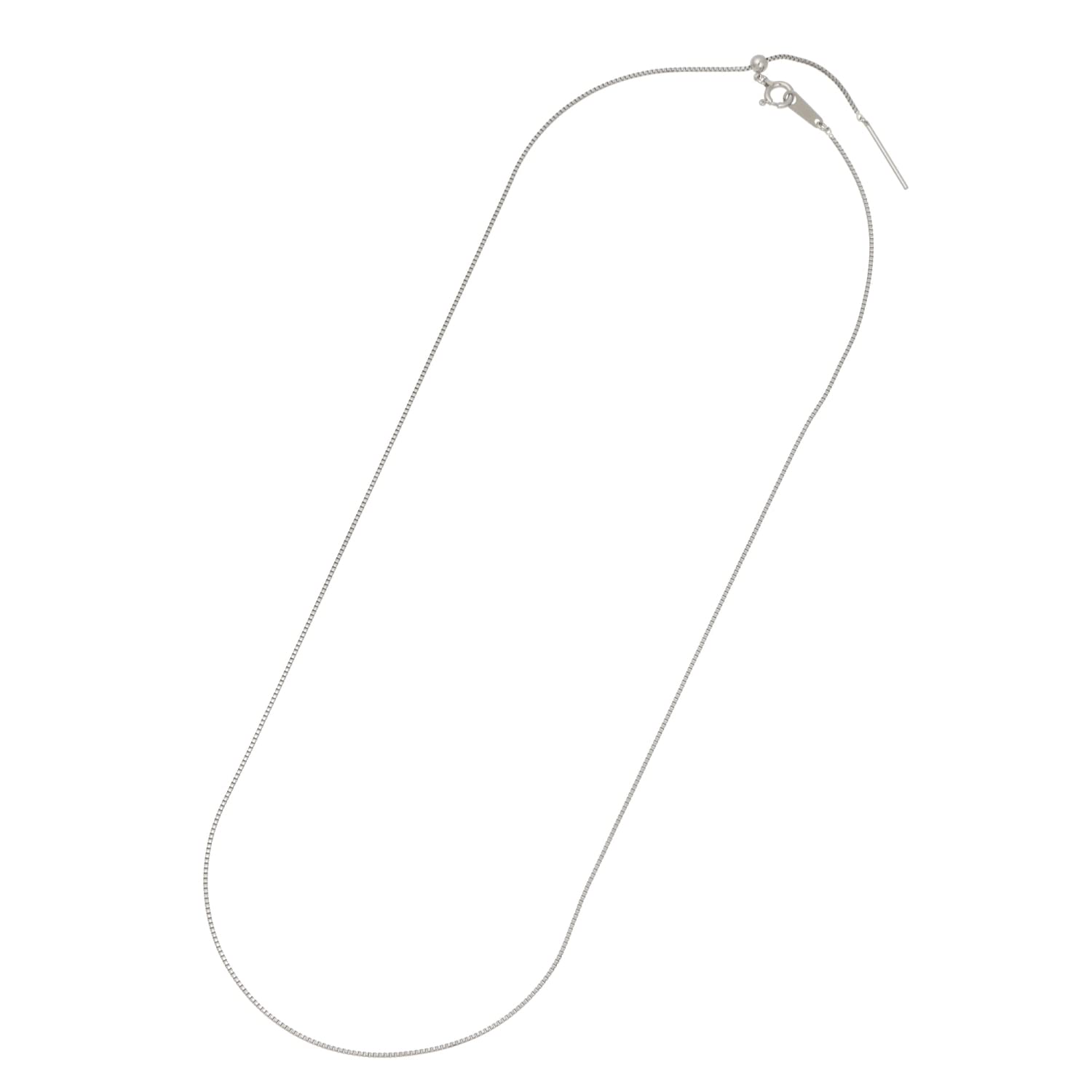 

Сертифицированная венецианская цепочка Pt850 шириной 45 см со скользящей булавкой из платины, сделано в Японии [Сказочный стеклобой] 0,7 мм приблизительно. 2,0 г