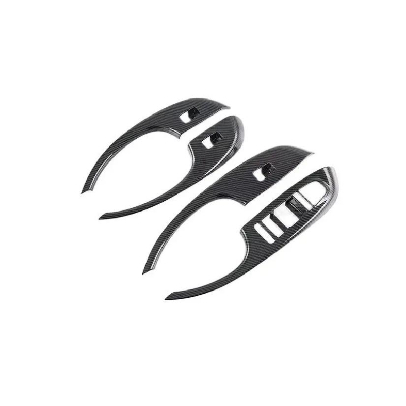 For BYD Dolphin Atto 2 EA1   Carbon Fiber Style Door Window Armrest Cover Switch Panel Trim Molding Garnish