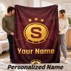 Sparta Prague Personalized Flannel Blanket Custom Name Text Soft Throw Blanket Home Decor