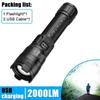 High Power Led Flashlight 2000LM Tactical Torch with Display Light USB Charging outdoor Camping Fishing Zoom Emergency Lantern