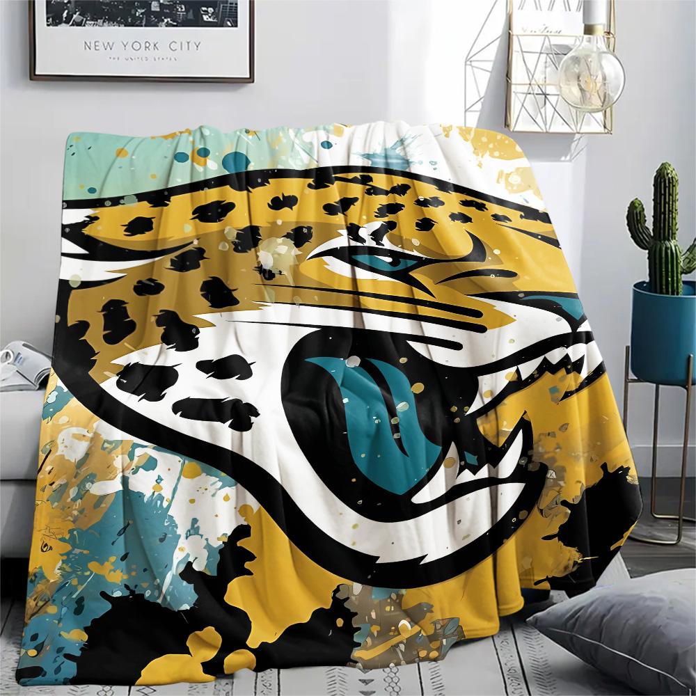 Jacksonville Jaguars Print Flannel Blanket, High Quality Comfortable for All Seasons, Home Decor, Warmth and Comfort, Perfect for Christmas Gifts