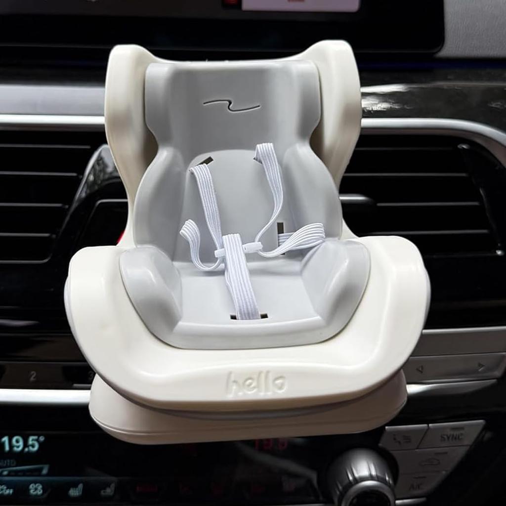 Yurika Plush Car Seat, Cute Doll Car Seat Vent Clip, Small Doll Safety Seat, Doll Stroller Car Ornament, Anti-Tilt Structure, Mini Doll Car Seat,