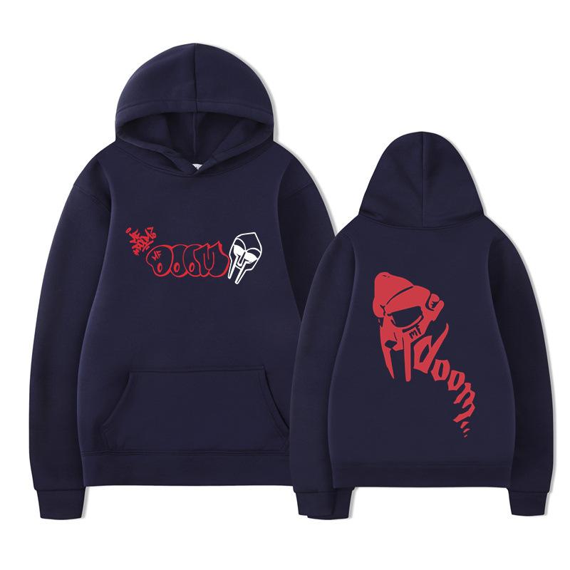 DOOM Rapper Mf Doom Madvillain Metal Face Graphic Print Hoodie