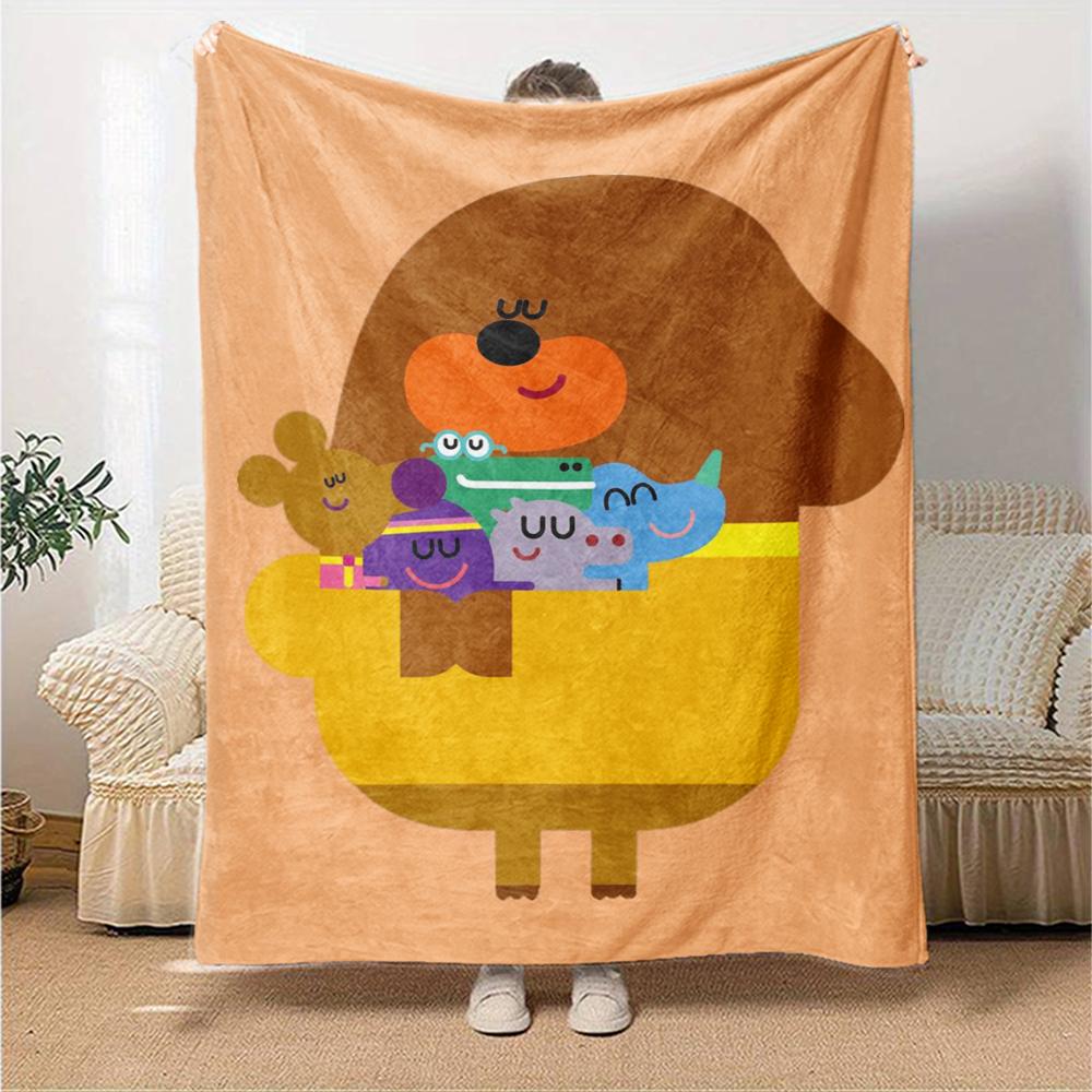 Hey Duggee Theme Printed Blanket - Perfect for Couch, Bed, Travel & Outdoor Use | Machine Washable, Cozy & Durable.